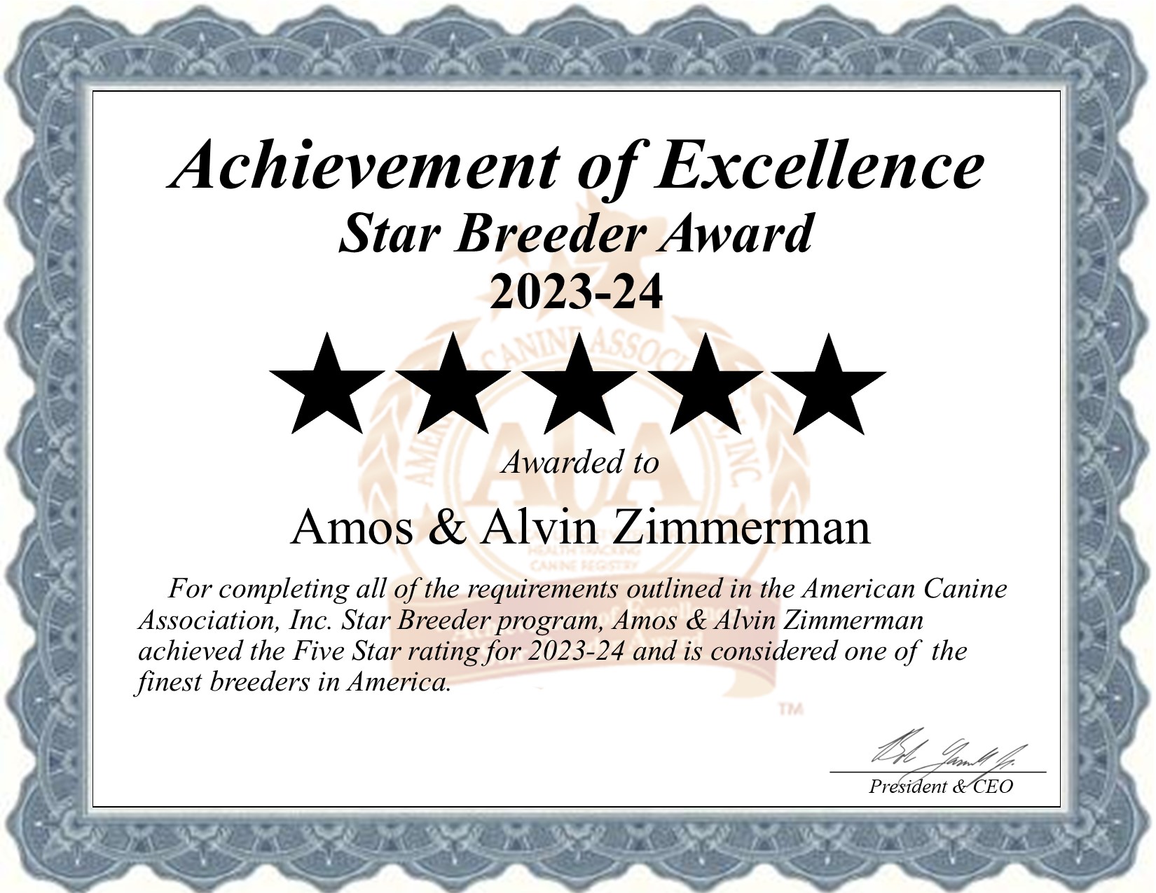 Amos, Alvin, Zimmerman, dog, breeder, star, certificate, Amos, Alvin-Zimmerman, East Earl, PA, Pennsylvania, puppy, dog, kennels, mill, puppymill, usda, 5-star, aca, ica, registered, yorkie, 23-A-0005, 23A0005, none
